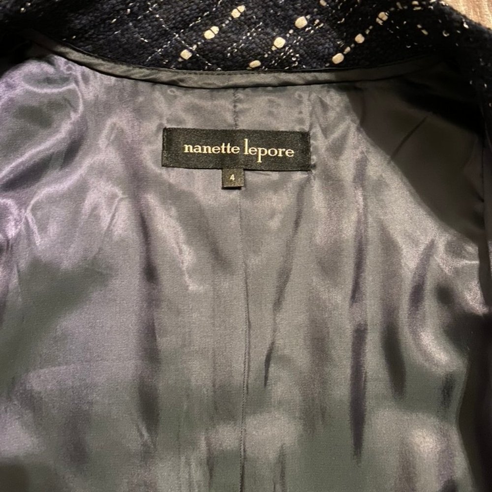 Robe Fourreau + Veste Tweed Nanette Lepore Vert Perdu - Taille 4, état Très Bon